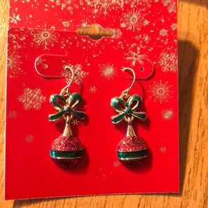 Christmas Glittery Ornament Drop Earrings